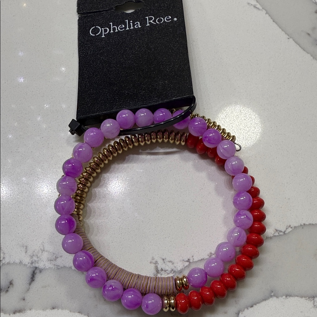 Ophelia Roe Purple And Red Beaded Bracelet